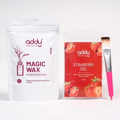 Addy Organics Magic Wax Powder for Hair Removal | Natural Hair Removal Powder for Women & Men | Instant Smooth Skin | For Hands, Legs, Underarms & Bikini (Private Parts) | All Skin Types | Rose| No Pain, No Irritation | 100g