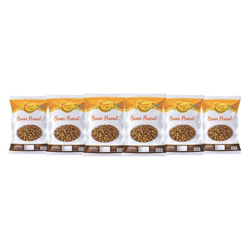 Mmaa's Veggie Kadala Mavu Bold ground nuts Nut Cracker Namkeen | Organic Sing Bhujia Namkeen | Besan Coated Peanuts | Crunchy & Spicy Singh Bhujia | Fried in Groundnut Oil-1Kg*6Pack