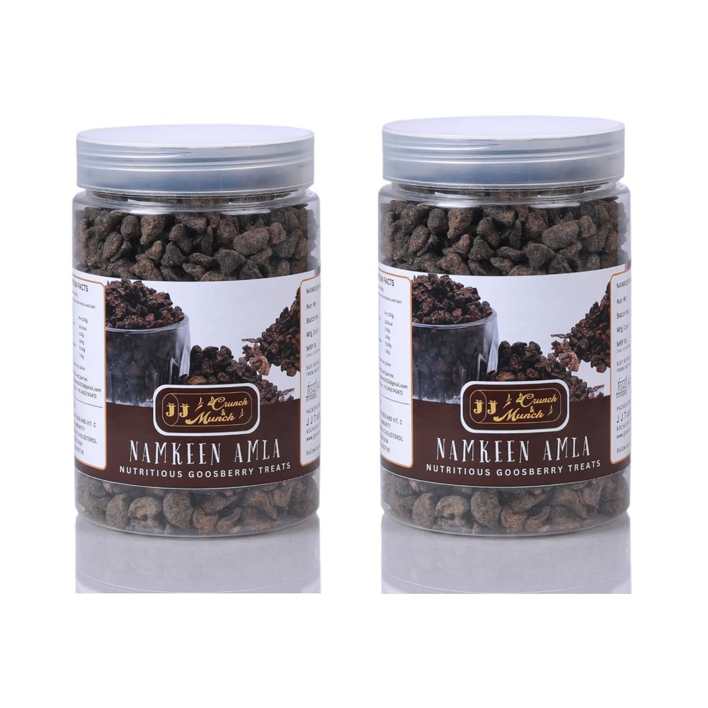 J J crunch N munch Dried Amla Pachak | Salted Amla | Awla Supari | Indian Gooseberry, Sukha Amla | Namkeen Amla | Healthy Dried Mouth Freshener Jar (350)