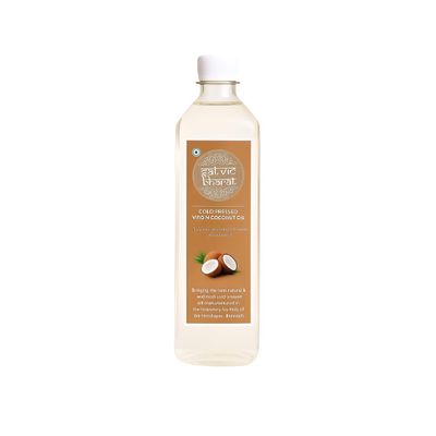 Extra Virgin Coconut Oil Satvic Cold Pressed | Unrefined & Unfiltered | No Additives Added | Product Range Of Satvic From Rishikesh (1 Ltr)