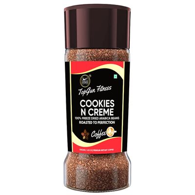 Arabica Coffee|100% Freeze Dried Arabica Beans| Dark Roasted Delicacy with Intricate Flavour Notes for the Perfect Cup of Liquid Bliss| Flavour Cookie Cream|100g