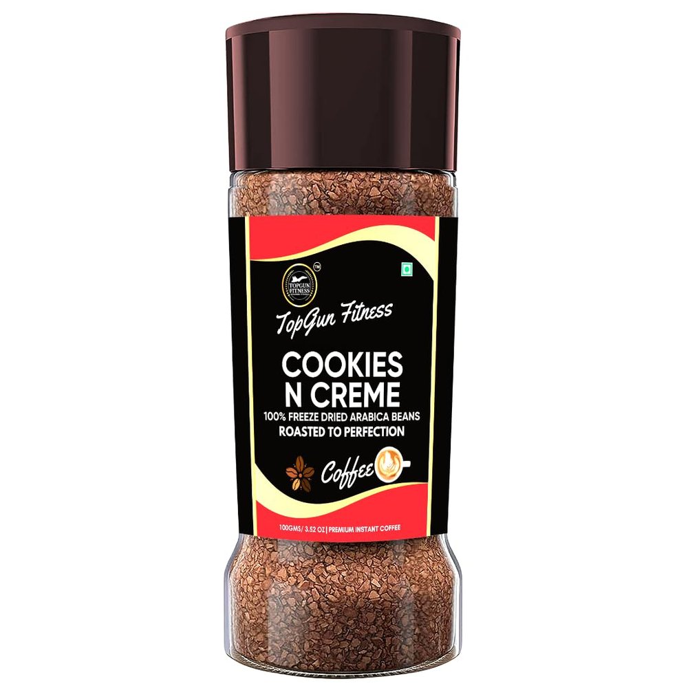 Arabica Coffee|100% Freeze Dried Arabica Beans| Dark Roasted Delicacy with Intricate Flavour Notes for the Perfect Cup of Liquid Bliss| Flavour Cookie Cream|100g