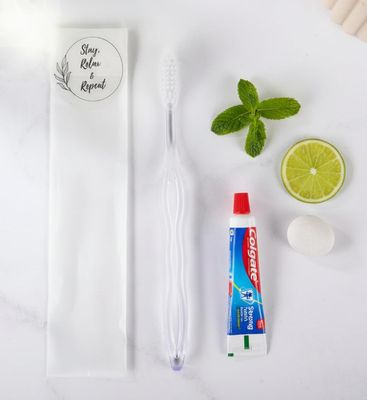 Clayherbs Toothbrushes with Toothpaste (10g) | Disposable Travel Kit | Dental Kit In Bulk | Individually Wrapped | Hotels | Vacation Rentals | Homeless, Nursing (25 Kits)