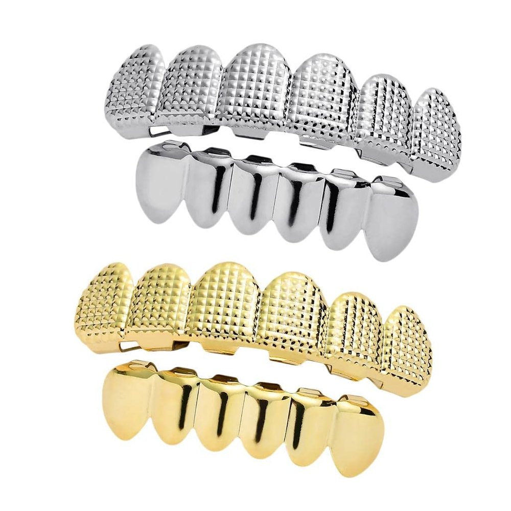 TOG Hip Hop Grill Teeth Fake Mouth Jewelry Costume Cosplay Decor Golden/Silver'|Grillz, Dental Grills'