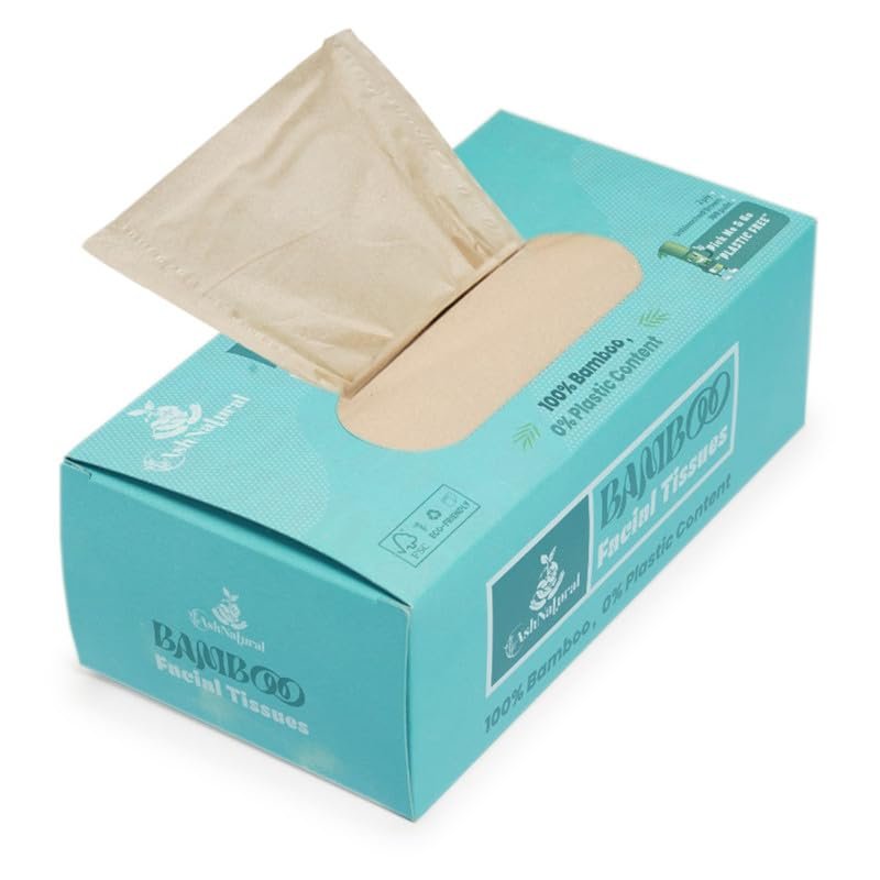 AshNatural Bamboo Facial Tissue-2400 Pulls (Pack of 24)| 2-Ply, 100% Bamboo Tissue Papers for Face |Facial wipes for face cleaning Ultra soft tissue paper Box for face