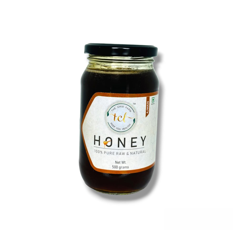 THE CHIS FARM Raw Organic Honey | 100% Raw & Natural | No Added Sugar | No Antibiotics | Non GMO | Unpasteurize. (Ajwain, 250 Grm)