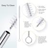 Aktnil Stainless Steel Reusable SS 304 Food Grade Beverage Drinking Straws with Straw Cleaning, view 4