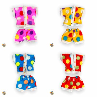 Brij Sugandha Winter Shirt Pant Saleen Night Suit Set of 4 for Laddu Gopal Size 0 to 6 no. Velvet Winter Night Dress Multicolor by The Kanha Store (Size 2)