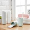 XML Toothbrush Case Cover Holder Portable Toothbrush Storage Box Container Plastic Toothbrush Holder Capsule Shape Travel Bathroom Organizer Accessories Set(Pink-Blue) (Pack of- 2) view 4