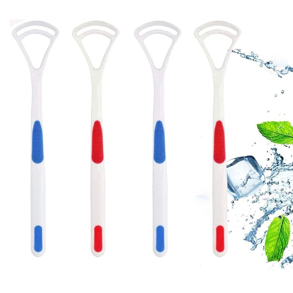 Gorgio Professional Tongue Cleaner Brush - Set of 2 | Dual-Action Scraper for Oral Hygiene and Fresh Breath | Gentle Yet Effective (Color May Vary)