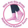 RUDRAMANI Silicon Anti Heel Full Length Rubber Socks Waterproof Moisturizing Heel Peny Socks Pain Relief Foot Care Protector Foe Men & Women - (Size-Large)(9-10-11) Pink Pack of 3 view 2