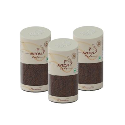 Aveon Cafe Premium Instant Coffee 3 x 50g | Rich Aroma & Smooth Flavor | Agglomerated Blend with Arabica & Robusta | 100% Pure Coffee (Pack of 3)