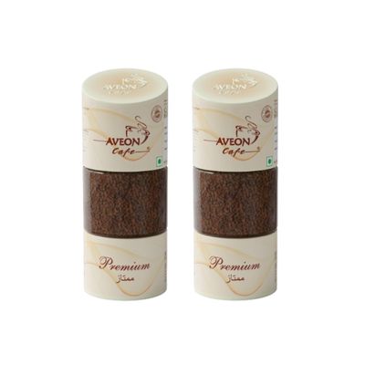 Aveon Cafe Premium Instant Coffee - 100g Jar (Pack of 2) | Finely Agglomerated Coffee Blend | Rich Aroma & Smooth Flavor | Crafted with 100% Arabica & Robusta | Instant Coffee Perfection