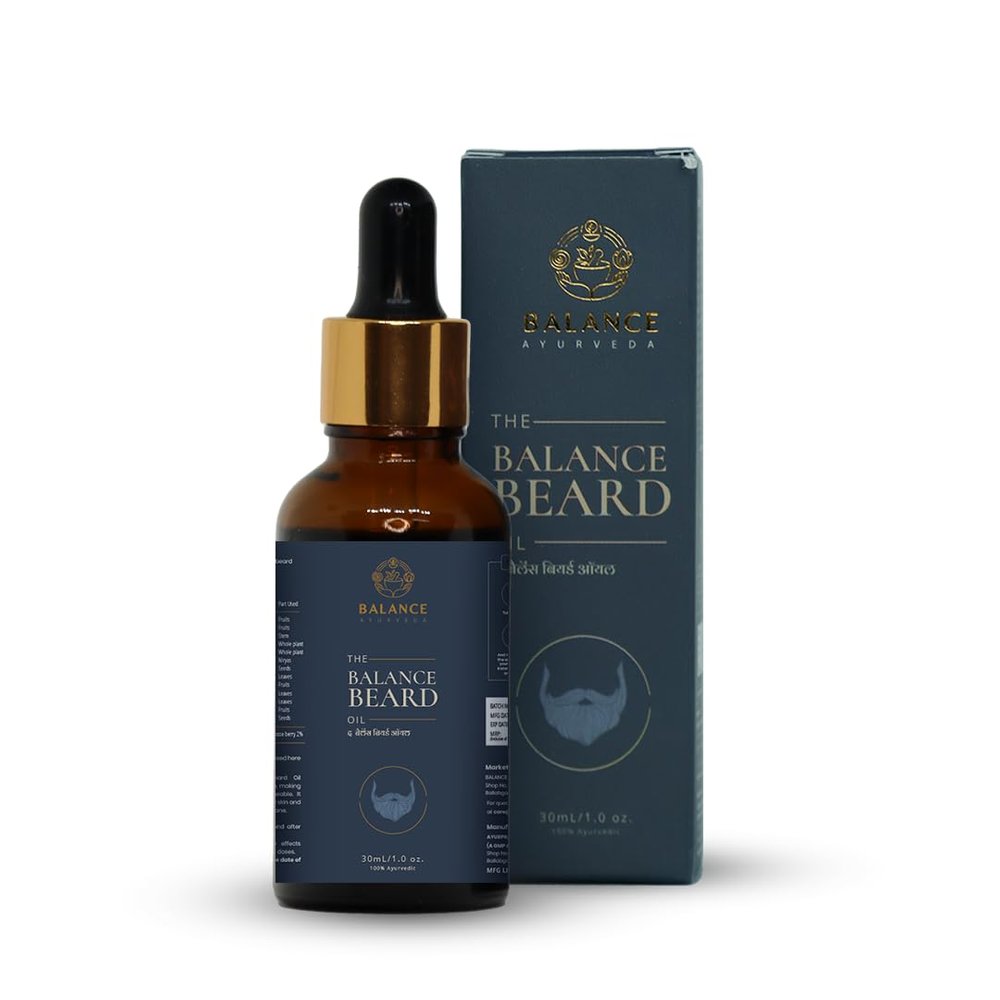 The Balance Beard Oil for Men: Nourishes & Grows Soft, Manageable Beards | 13 Natural Oils | 30ml