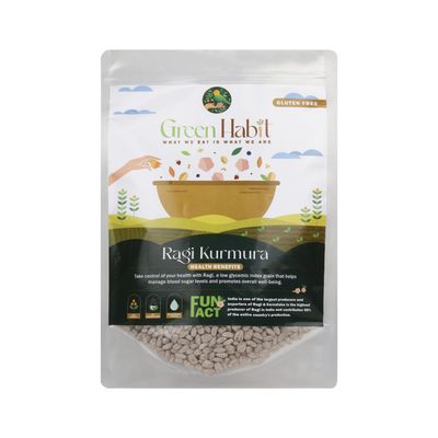 Greenhabit Ragi KURMURA MURMURA aka Ragi Puff for Healhty Breakfast Snack Food (400 gm pack of 5)