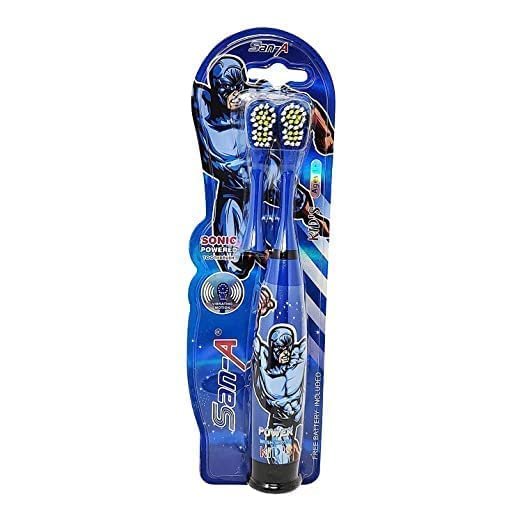 Nns Kids Cartoon Printed Electric Toothbrush Extra Soft Electric, Battery-Powered Toothbrush Ideal For Kids And Children (Blue), 1 Piece