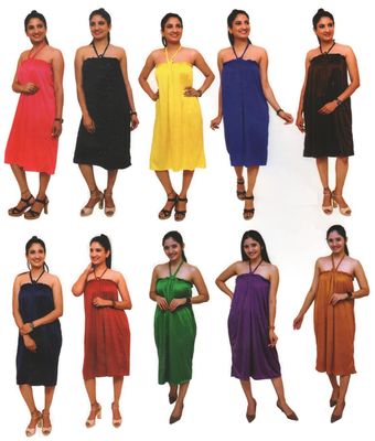 AVNISH Women's Reusable Cotton & Polyester Facial Waxing Spa Body Massage Gown - Multicolor Free Size