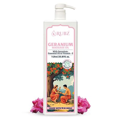 Rubz Pure Geranium Massage Oil | 100% Pure And Natural Aromatherapy Oil | For Relaxation And Skin Nourishment | Ideal For Daily Use | 1 Litre
