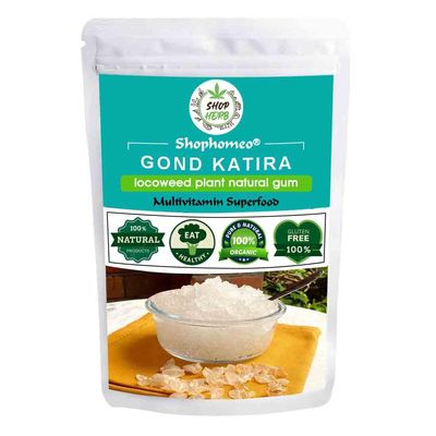 Shophomeo Gond Katira Pure (Edible Gum) - 100 grams | Tragacanth Gum | High Cooling Properties Herbal Food | Super Food |