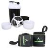ArrowMax Protein Fitness Combo Gym Shaker Bottle With Wrist Band Support Gym & Sports Kit l Weightlifting l Powerlifting l Wrist Wrap l Gym Shaker l Shaker Bottle l Gym Bottle (500 ML) view 1