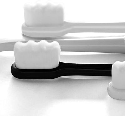 9UP Extra Soft Toothbrush For Adult | Pack Of 2Pcs Ultra Soft Bristle Toothbrush | Micro Neno 20000 Bristle Toothbrush For Sensitive Gume Protection | Manual Soft Toothbrush (Black & White)