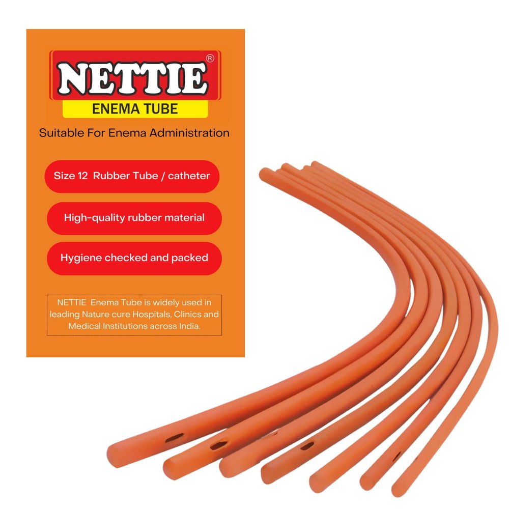 NETTIE Disposable Enema Tube for Enema | Size 12 rubber Catheter used in Ayurveda, Naturopathy and Panchakarma - Pack of 40