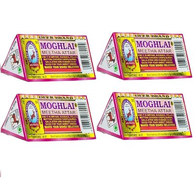 DEER BRAND Moghlai Meetha Attar 25g Pack of 4 Biryani Mughlai Mitha Essence Biriyani Used in Sweet & Rices Dishes