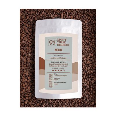 93 Degrees Coffee Roasters - Mocha | Medium Dark Roast, 80/20 Arabica and Robusta Blend - (Turkish, 250g)