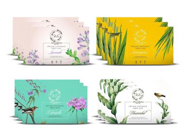 Wellspring (Pack of 4x3) Natural Washing Laundry Soap Bar | Veg, Organic And Chemical Free| Baby Safe| For Sensitive Skin| Lemongrass, Lavender, Citronella Fragrance & Unscented