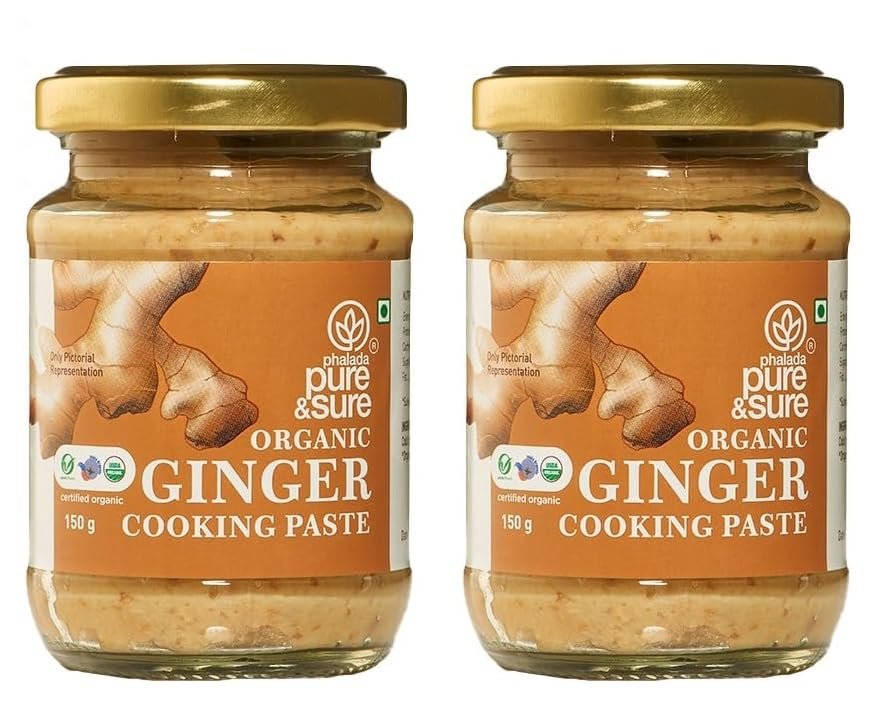 Pure & Sure Organic Ginger Paste 300gm (150Gms X Pack Of 2) | No Preservatives