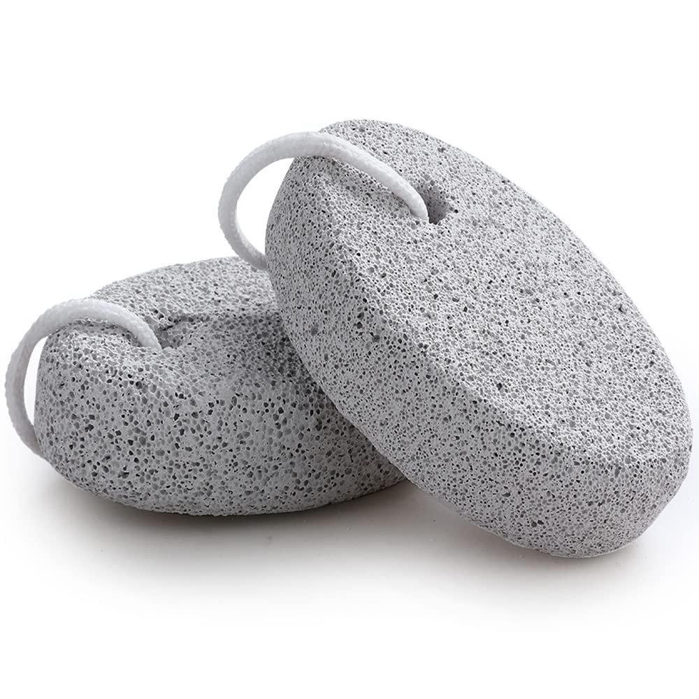 APOEM Natural Pumice Stone for Feet, Borogo 2-Pack Lava Pedicure Tools Hard Skin Callus Remover for Feet and Hands - Natural Foot File Exfoliation to Remove Dead Skin, Heels, Elbows, Hands