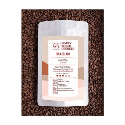 93 Degree Coffee Roasters - Pina Colada, Medium Light Roast | Arabica Espresso Blend Coffee - 1kg