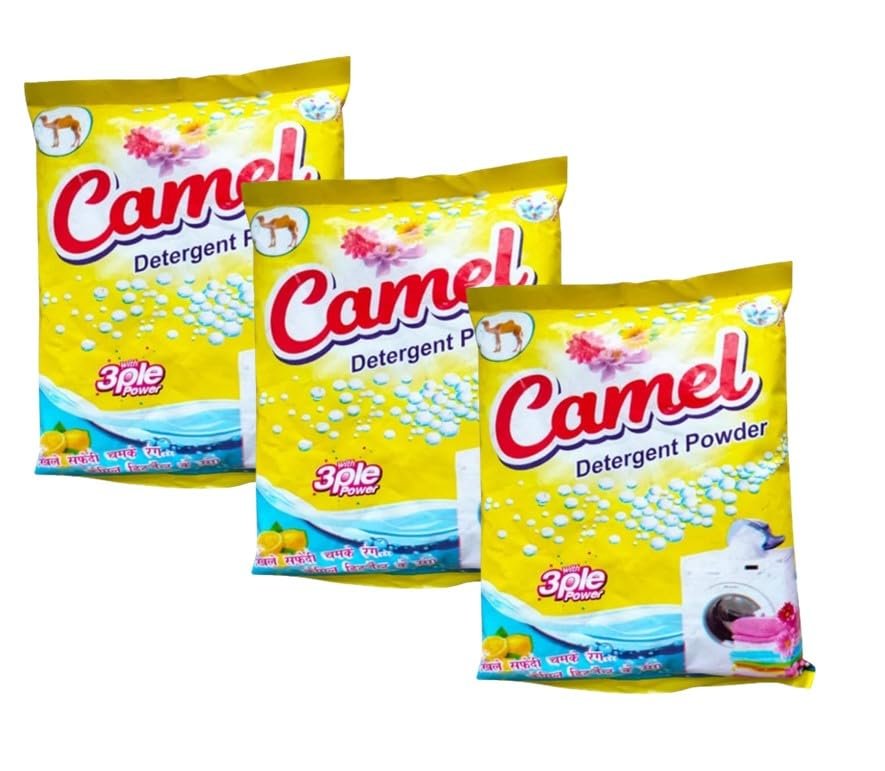 Camel Detergent With Lemon Powder Wash (Set of -3 Yellow Packet - 500 gm)