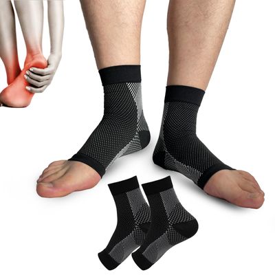 Neuropathy Socks, Ankle Compression Sleeve, Soothe Relief Compression Socks 20-30 mmHg, Ankle Brace Support Sleeve for Neuropathy, Plantar Fasciitis, Diabetic Foot Nerve Pain Relief (Black, S/M)