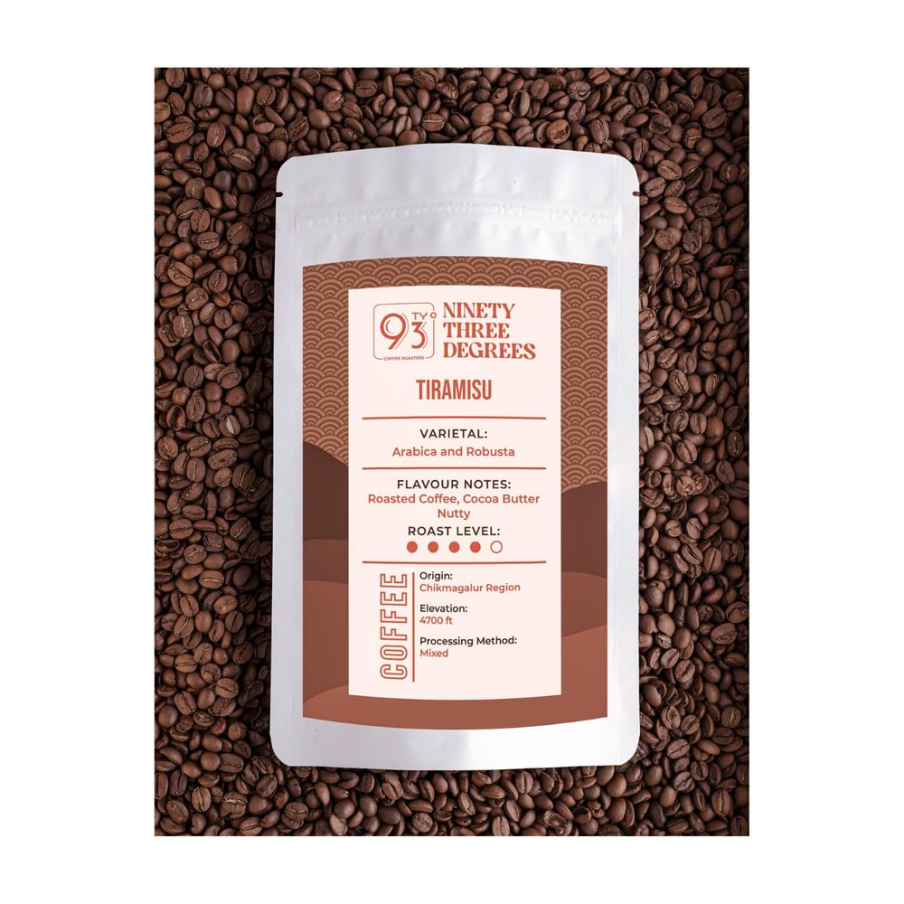 93 Degree Coffee Roasters - Tiramisu Medium Dark Roast Specialty Coffee | 70/30 Blend - (Aeropress, 1kg)