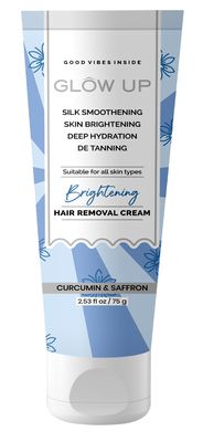 GLOW UP BRIGHTENING HAIR REMOVAL CREAM| WITH CURCUMIN & SAFFRON| SKIN SMOOTHENING CREAM 50 G