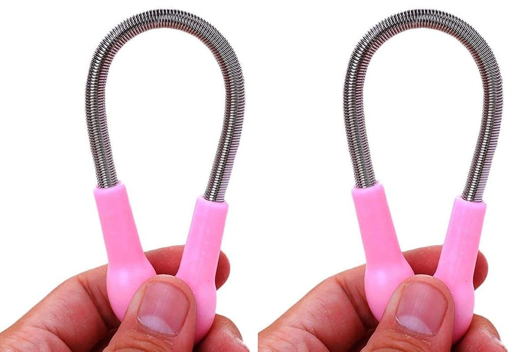 Mclear Women's Face Hair Removal Spring Epilator Face Threading Natural Beauty Tool Stick/Upper Lip Cheek Chin Moustache Sideburns Neck Beauty Tool (Pack 2)