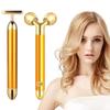 R A Products 24k Gold Energy Beauty Bar Electric Vibration Facial Massage V shape Roller Waterproof Face Skin Care T-Shaped Anti Wrinkle Massager for Forehead Cheek Neck Clavicle Arm (Gold Colour) view 1