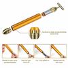 R A Products 24k Gold Energy Beauty Bar Electric Vibration Facial Massage V shape Roller Waterproof Face Skin Care T-Shaped Anti Wrinkle Massager for Forehead Cheek Neck Clavicle Arm (Gold Colour) view 2