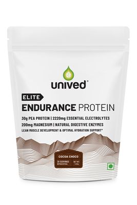 Unived Elite Endurance Protein | Plant Based Protein for Athletes | 30g Pea Protein, 200mg Magnesium, & Electrolytes | Supports Lean Muscle Development & Optimal Recovery | 30 Servings (Cocoa Choco)