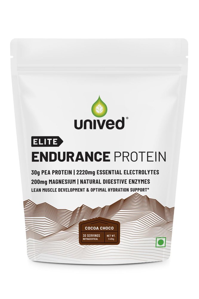 Unived Elite Endurance Protein | Plant Based Protein for Athletes | 30g Pea Protein, 200mg Magnesium, & Electrolytes | Supports Lean Muscle Development & Optimal Recovery | 30 Servings (Cocoa Choco)