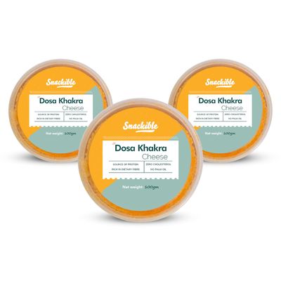Snackible MU(N) CH BETTER Better Cheese Dosa Khakra-50 G (Pack Of 3)
