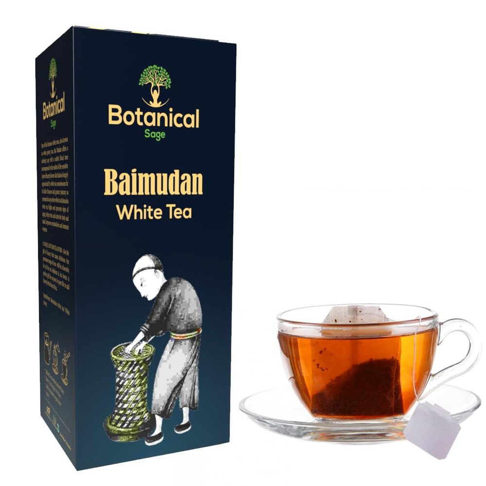 Botanical Sage- Baimudan/White Peony Tea 40 Pyramid Tea Bags | White tea | Selected | Luxury