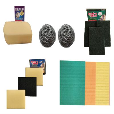 Cleaning Combo of Kitchen Wipes (3Pcs), Scrub Pad (3Pcs), Scrub Sponge (3Pcs), Juna (2Pcs), Sponge Foam (1Pc) for Multipurpose Cleaning, Low Maintainence, Trusted Performance