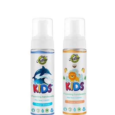 Nature Botanicals Foaming Hand Wash, Encourages Proper Handwashing | Nourishing | Pediatrician Tested Kids Hand Soap Dispenser with Pump Combo of Tropical Island and Ocean Breeze
