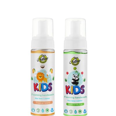 Nature Botanicals Foaming Hand Wash, Encourages Proper Handwashing | Nourishing | Pediatrician Tested Kids Hand Soap Dispenser with Pump Combo of Tropical Island and Apple Of My Eye,