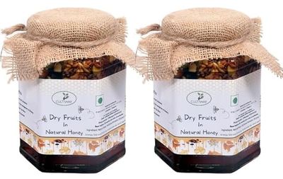CULTIWAY Honey with mix Dry Fruits & Seeds, No Added Sugar, Pure and Natural Dry Fruits & Seeds mixed with Organic Honey, Raw Forest honey, Glass Jar 2 X 250 (500 Gram)