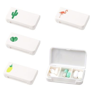 HANNEA 4 Pack Small Pill Organizer Pill Case Box, 3 Compartments Travel Pill Organizer, Moisture Proof Daily Pill Case for Pocket Purse, Portable Medicine Vitamin Fish Oil Holder Container