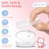 BabyPro Baby Finger Toothbrush (Pack of 1) with Storage Case, Premium Silicone Toothbrush with Soft Bristles for Babies, Tongue Cleaner for Kids, Food-Grade, BPA-free, Non-Toxic (White) view 3