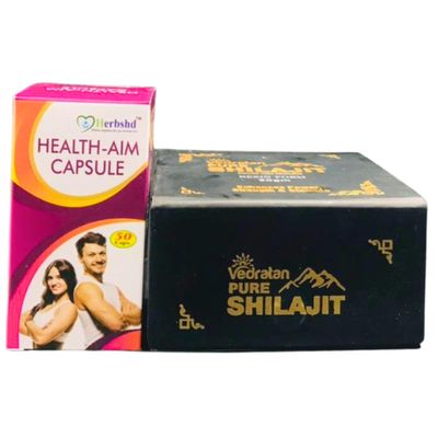 Ayurvedic Health aim capsule and Shilajit | Strength | Stamina | Boost Immunity | 50cap + 20gm | Combo Pack